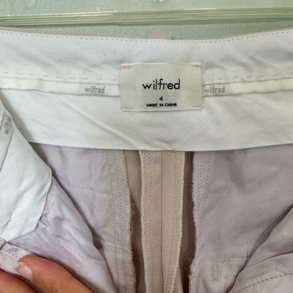 Aritzia Wilfred Pant High-Waist Wide Leg Japanese Crepe Trousers Size 4 Lilac - Picture 9 of 15